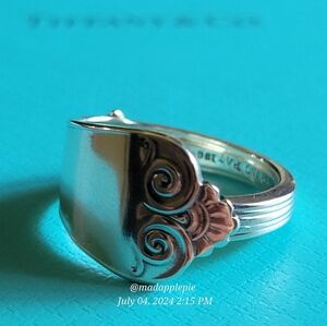1869 Tiffany & Company Beekman Spoon Ring in Sterling Silver Luxury Vintage #161